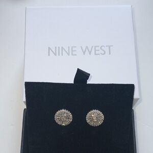 Nine West Sparkling Silver Earrings! New!